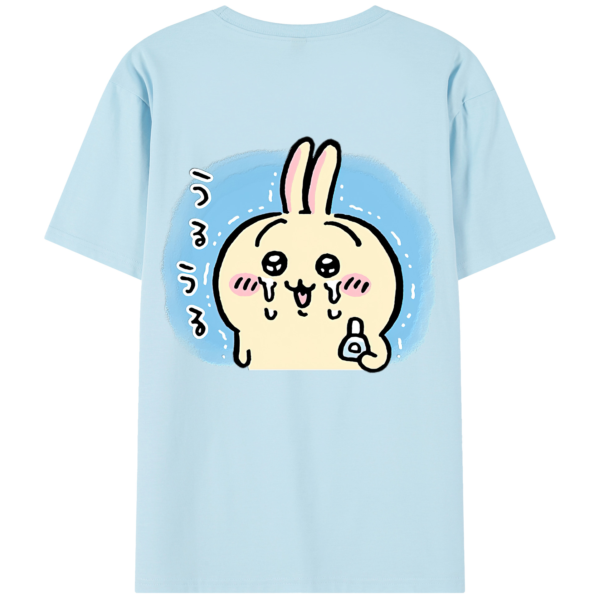 （画像用） ちいかわ うさぎ Chii-kawa usagi 綿100％半袖Tシャツ（背面プリント）